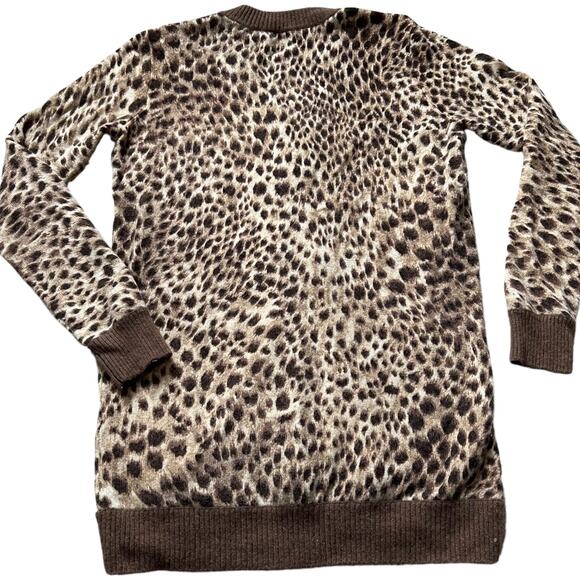J. McLaughlin 100% Cashmere Cheetah Print Button-up Cardigan Sz S - Picture 4 of 4